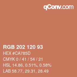 Color code: RGB 202 120 93 | qconv.com