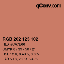 カラーコード: RGB 202 123 102 | qconv.com