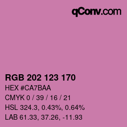 カラーコード: RGB 202 123 170 | qconv.com
