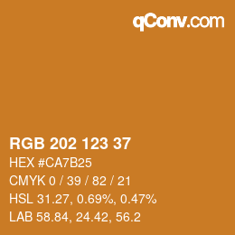 颜色代码: RGB 202 123 37 | qconv.com
