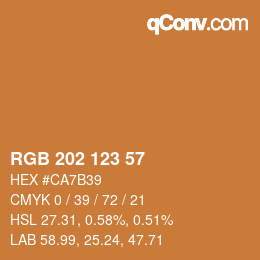 カラーコード: RGB 202 123 57 | qconv.com