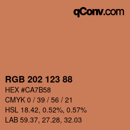 Código de color: RGB 202 123 88 | qconv.com