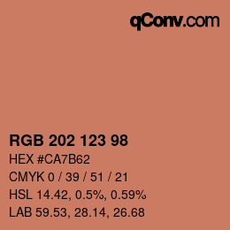 カラーコード: RGB 202 123 98 | qconv.com