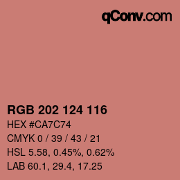 Color code: RGB 202 124 116 | qconv.com