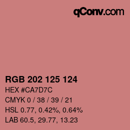 カラーコード: RGB 202 125 124 | qconv.com