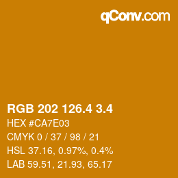 カラーコード: RGB 202 126.4 3.4 | qconv.com