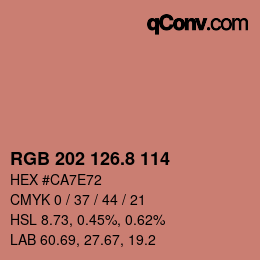 カラーコード: RGB 202 126.8 114 | qconv.com