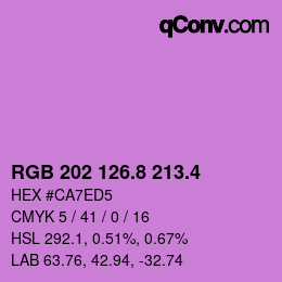 カラーコード: RGB 202 126.8 213.4 | qconv.com