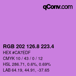 カラーコード: RGB 202 126.8 223.4 | qconv.com