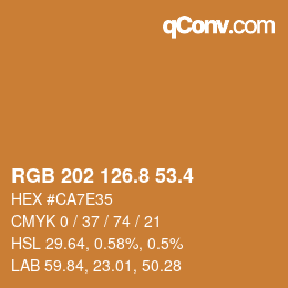 カラーコード: RGB 202 126.8 53.4 | qconv.com