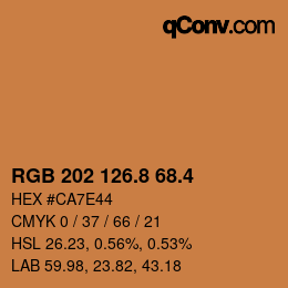 カラーコード: RGB 202 126.8 68.4 | qconv.com