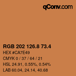 カラーコード: RGB 202 126.8 73.4 | qconv.com
