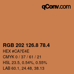 カラーコード: RGB 202 126.8 78.4 | qconv.com