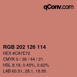 颜色代码: RGB 202 126 114 | qconv.com