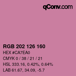 カラーコード: RGB 202 126 160 | qconv.com