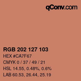 カラーコード: RGB 202 127 103 | qconv.com