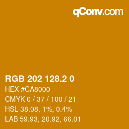 カラーコード: RGB 202 128.2 0 | qconv.com