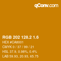 カラーコード: RGB 202 128.2 1.6 | qconv.com
