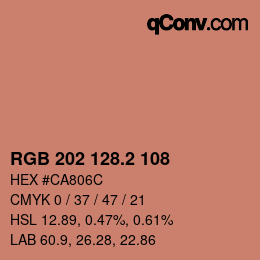 カラーコード: RGB 202 128.2 108 | qconv.com