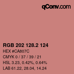 カラーコード: RGB 202 128.2 124 | qconv.com