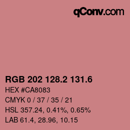 カラーコード: RGB 202 128.2 131.6 | qconv.com