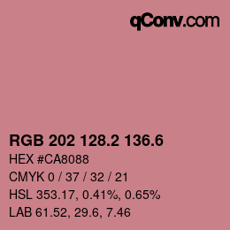 カラーコード: RGB 202 128.2 136.6 | qconv.com