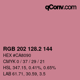カラーコード: RGB 202 128.2 144 | qconv.com
