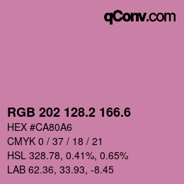 カラーコード: RGB 202 128.2 166.6 | qconv.com