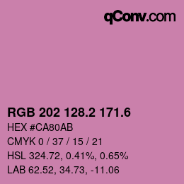 カラーコード: RGB 202 128.2 171.6 | qconv.com