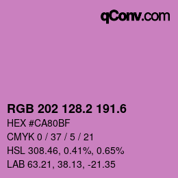 カラーコード: RGB 202 128.2 191.6 | qconv.com