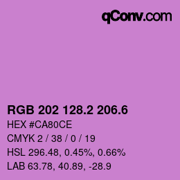 カラーコード: RGB 202 128.2 206.6 | qconv.com
