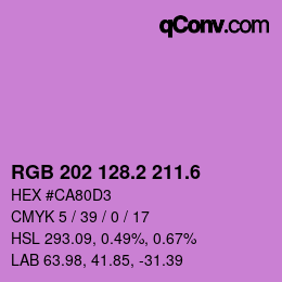 カラーコード: RGB 202 128.2 211.6 | qconv.com