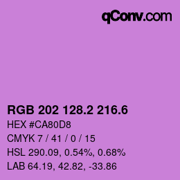 カラーコード: RGB 202 128.2 216.6 | qconv.com