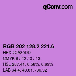 カラーコード: RGB 202 128.2 221.6 | qconv.com