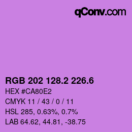 カラーコード: RGB 202 128.2 226.6 | qconv.com