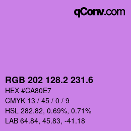 カラーコード: RGB 202 128.2 231.6 | qconv.com