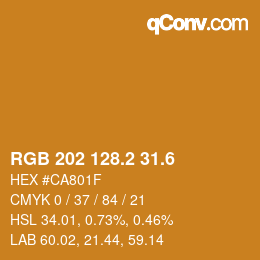 カラーコード: RGB 202 128.2 31.6 | qconv.com
