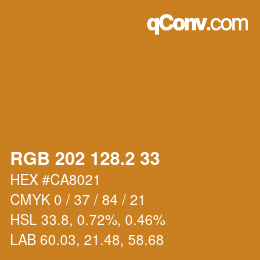 カラーコード: RGB 202 128.2 33 | qconv.com