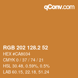 カラーコード: RGB 202 128.2 52 | qconv.com