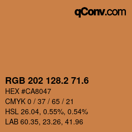 カラーコード: RGB 202 128.2 71.6 | qconv.com