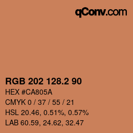 カラーコード: RGB 202 128.2 90 | qconv.com