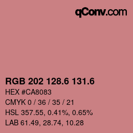 カラーコード: RGB 202 128.6 131.6 | qconv.com