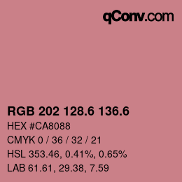 カラーコード: RGB 202 128.6 136.6 | qconv.com