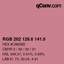 カラーコード: RGB 202 128.6 141.6 | qconv.com