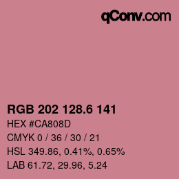 カラーコード: RGB 202 128.6 141 | qconv.com