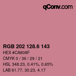 カラーコード: RGB 202 128.6 143 | qconv.com