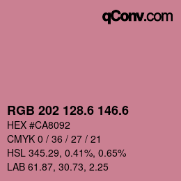 カラーコード: RGB 202 128.6 146.6 | qconv.com