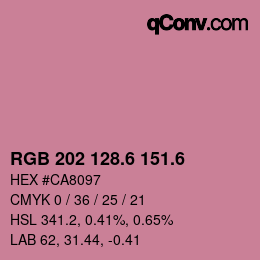 カラーコード: RGB 202 128.6 151.6 | qconv.com