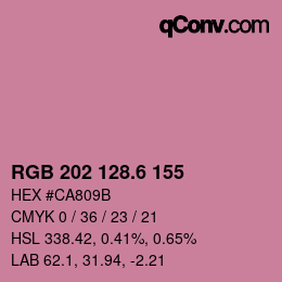 カラーコード: RGB 202 128.6 155 | qconv.com