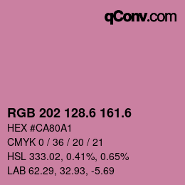 カラーコード: RGB 202 128.6 161.6 | qconv.com